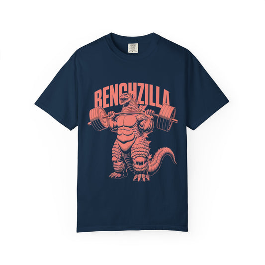 Benchzilla Gym Tee – Godzilla Lifting Parody Shirt