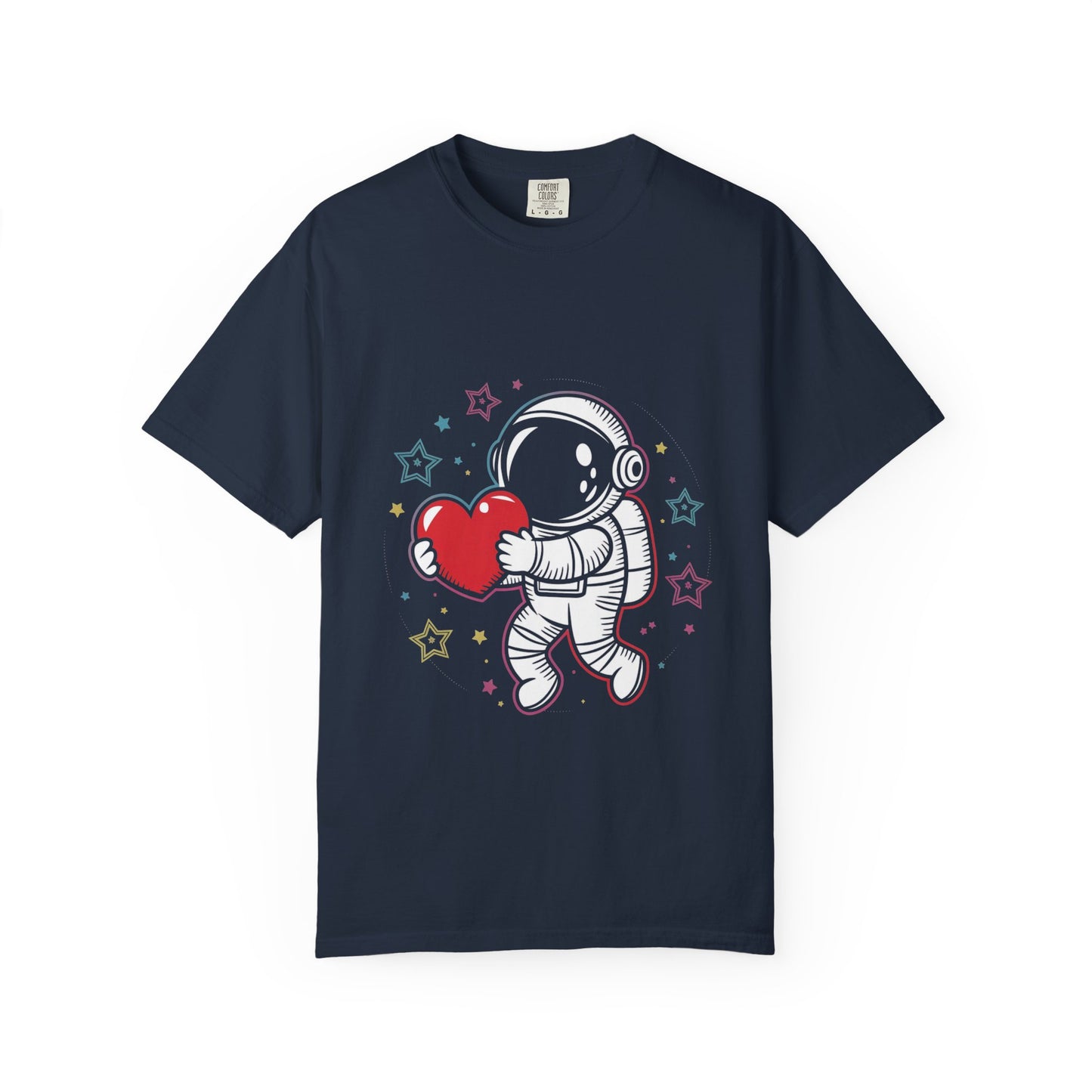 Space Love Astronaut Tee – Cute Heart and Stars Shirt