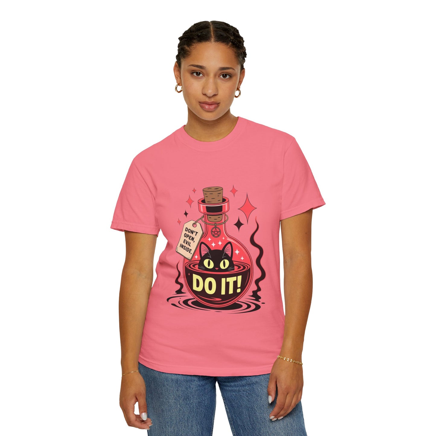 Evil Cat Potion Tee – Gothic Bottle Familiar Comfort Colors T-Shirt