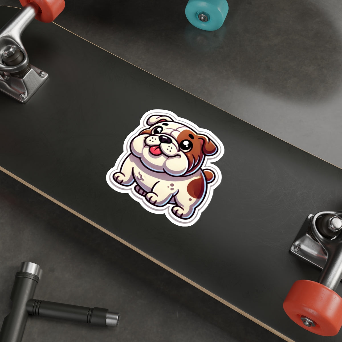 Cartoon Bulldog Sticker – Cute Chubby Puppy Vinyl Decal