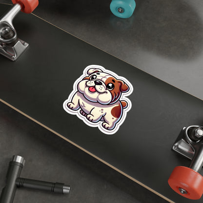 Cartoon Bulldog Sticker – Cute Chubby Puppy Vinyl Decal