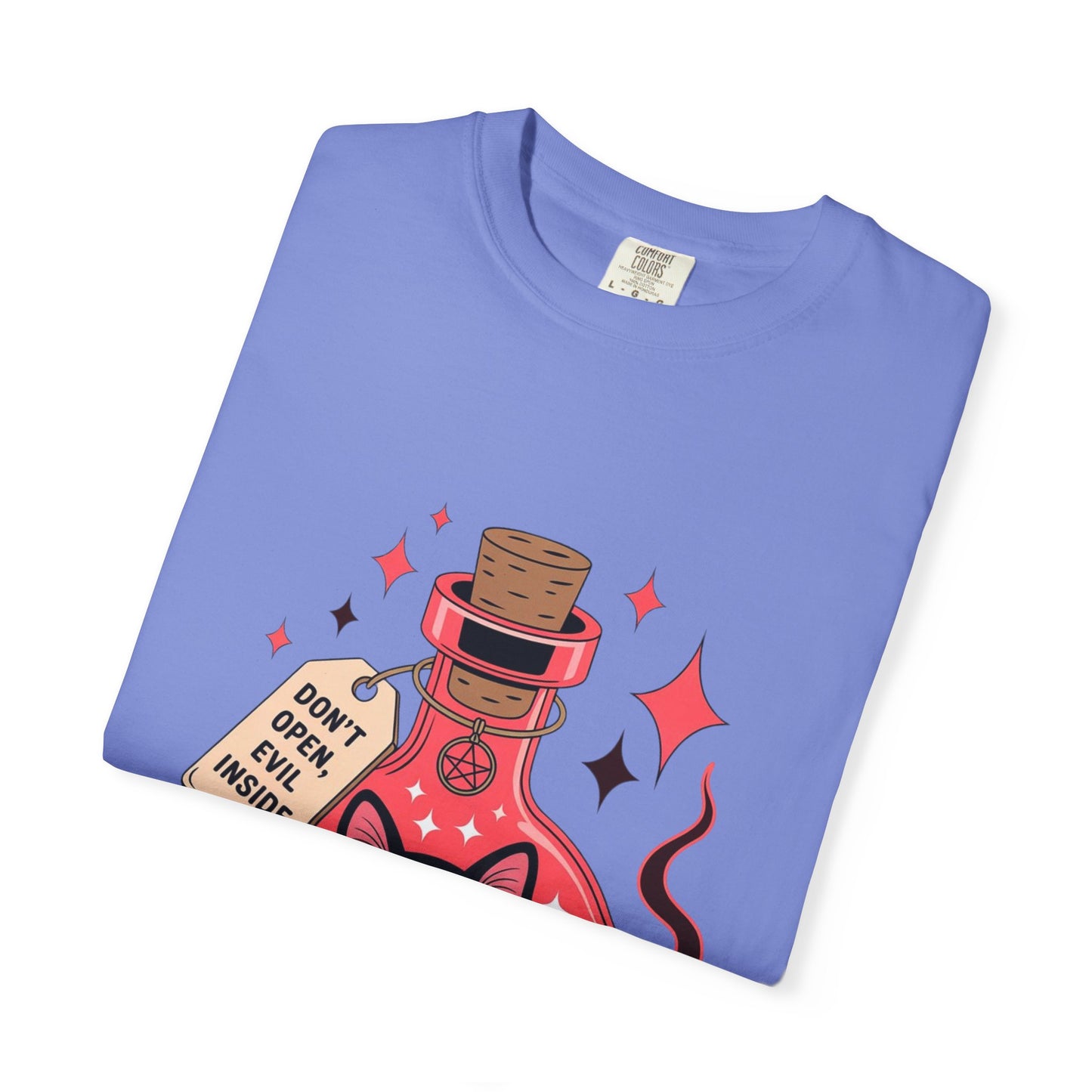Evil Cat Potion Tee – Gothic Bottle Familiar Comfort Colors T-Shirt