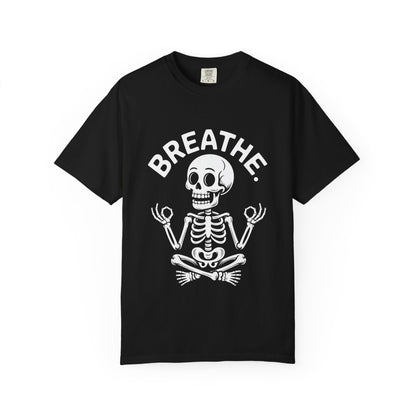 Breathe Skeleton Yoga Tee – Meditating Bones Shirt