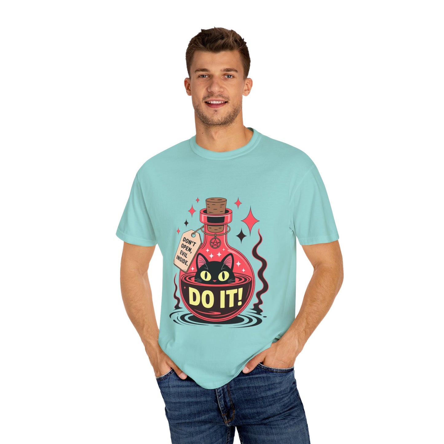 Evil Cat Potion Tee – Gothic Bottle Familiar Comfort Colors T-Shirt