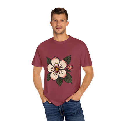 Traditional Blossom Tattoo Tee – Comfort Colors Unisex Garment-Dyed T-Shirt
