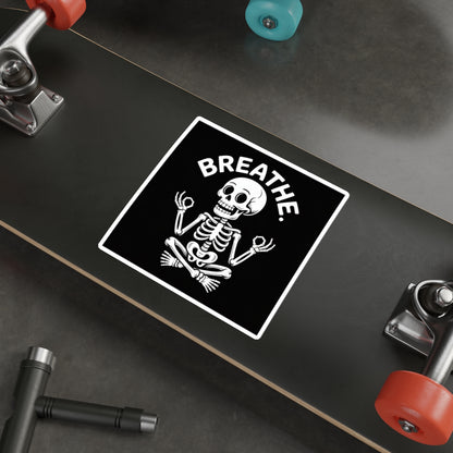 Breathe Skeleton Yoga Sticker – Die-Cut Vinyl Sticker