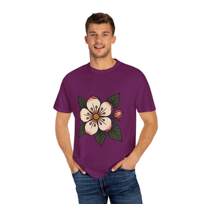Traditional Blossom Tattoo Tee – Comfort Colors Unisex Garment-Dyed T-Shirt