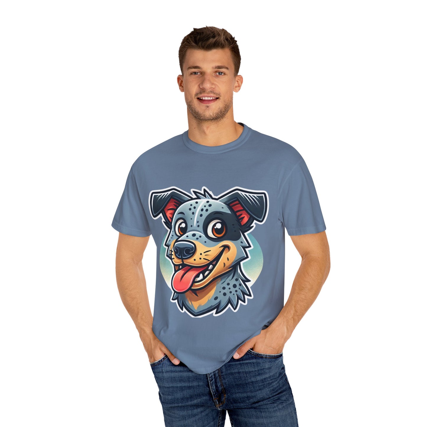 Comfort Colors Unisex Garment-Dyed T-Shirt | Hand-Drawn Blue Heeler (Australian Cattle Dog) Graphic Tee