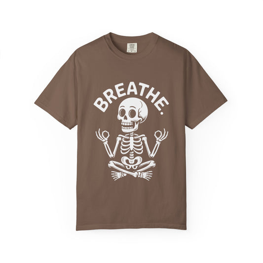 Breathe Skeleton Yoga Tee – Meditating Bones Shirt