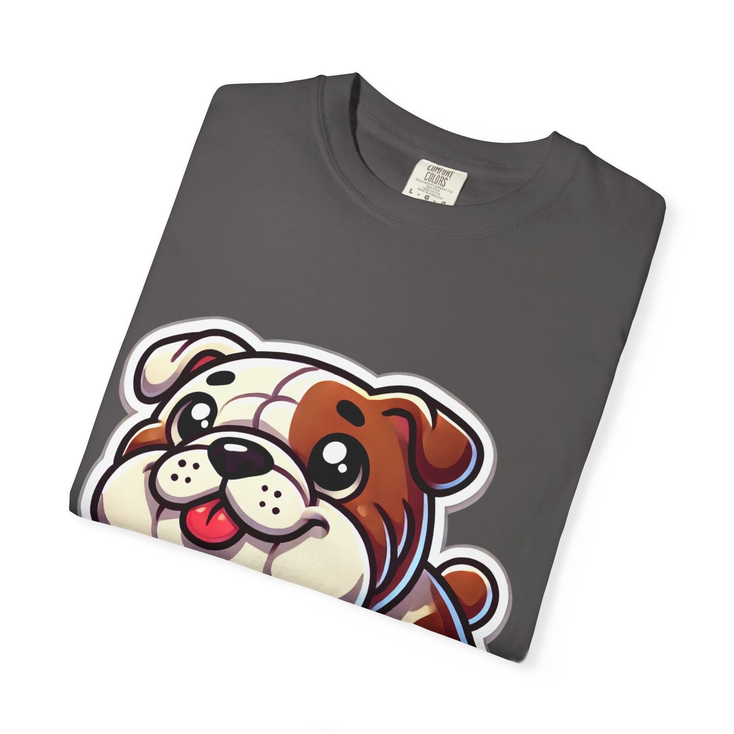 Cute English Bulldog Cartoon T-Shirt – Comfort Colors Unisex Garment-Dyed Tee