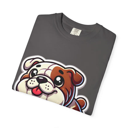Cute English Bulldog Cartoon T-Shirt – Comfort Colors Unisex Garment-Dyed Tee