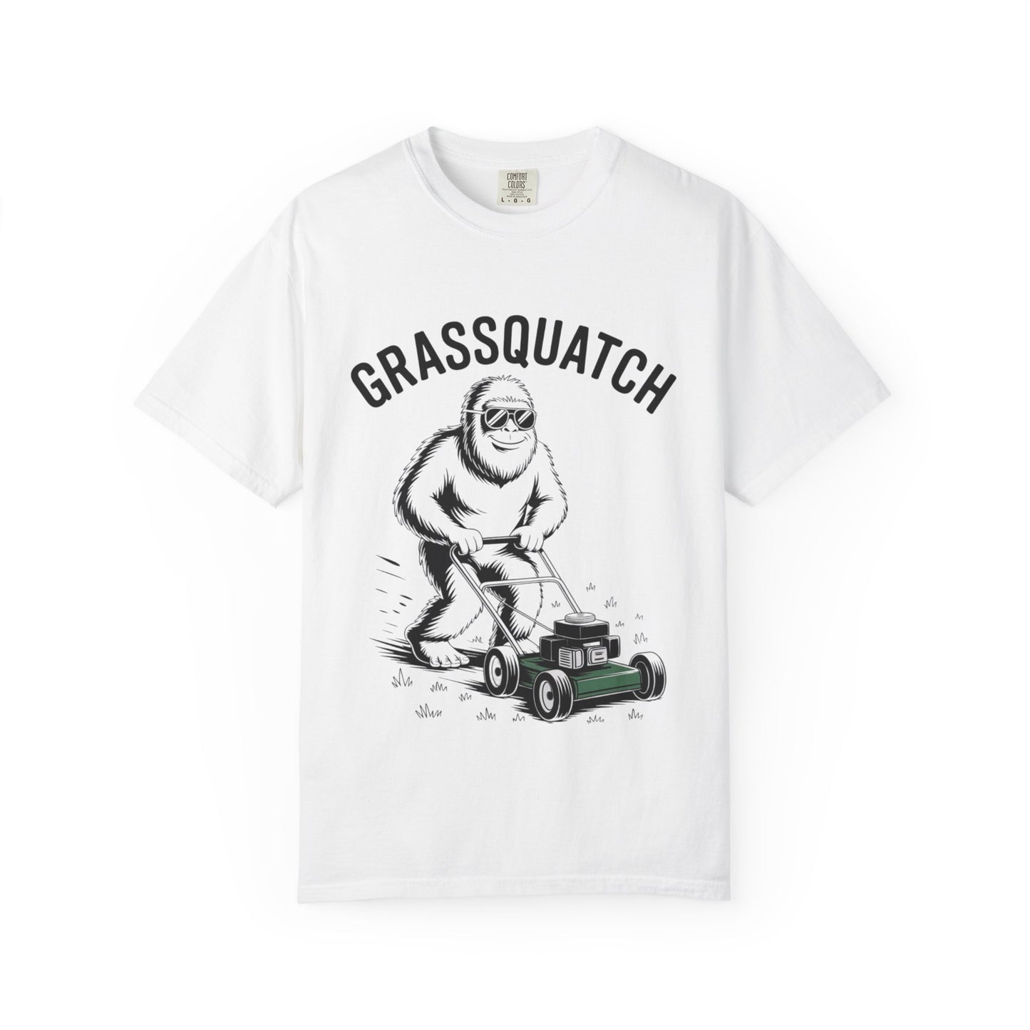 Grassquatch Lawn Mowing Tee – Funny Bigfoot Yardwork Shirt