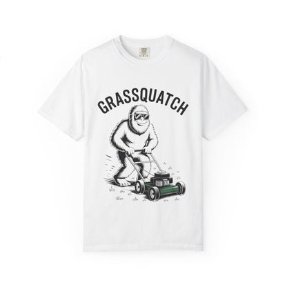 Grassquatch Lawn Mowing Tee – Funny Bigfoot Yardwork Shirt