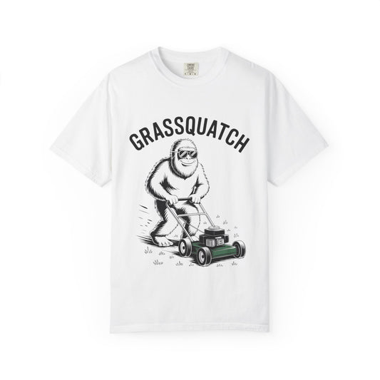 Grassquatch Lawn Mowing Tee – Funny Bigfoot Yardwork Shirt
