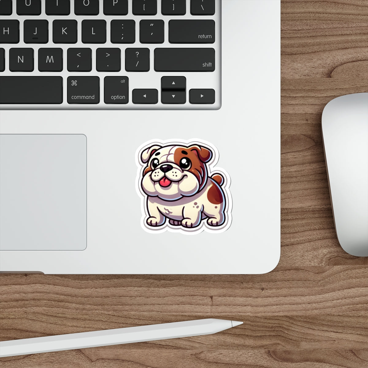 Cartoon Bulldog Sticker – Cute Chubby Puppy Vinyl Decal