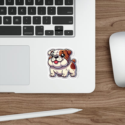 Cartoon Bulldog Sticker – Cute Chubby Puppy Vinyl Decal