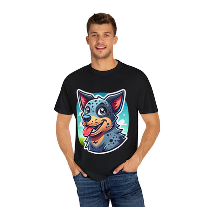 Happy Blue Heeler Cartoon Dog T-Shirt – Comfort Colors Unisex Garment-Dyed Tee