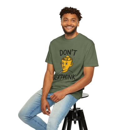Don’t Overthink It Tee – Surreal Head Illustration Shirt