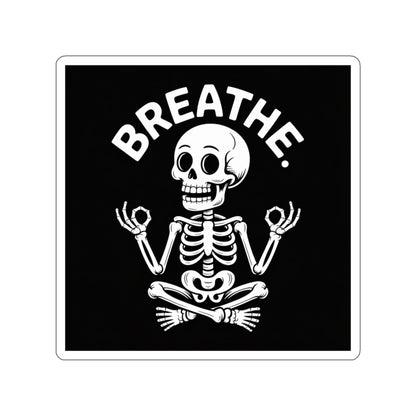 Breathe Skeleton Yoga Sticker – Die-Cut Vinyl Sticker
