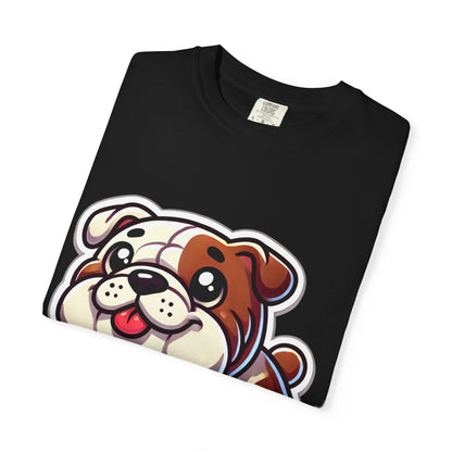 Cute English Bulldog Cartoon T-Shirt – Comfort Colors Unisex Garment-Dyed Tee
