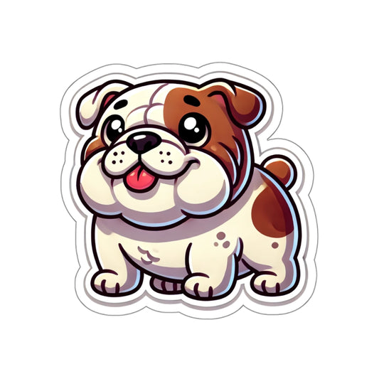 Cartoon Bulldog Sticker – Cute Chubby Puppy Vinyl Decal