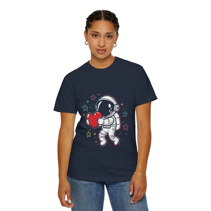 Space Love Astronaut Tee – Cute Heart and Stars Shirt