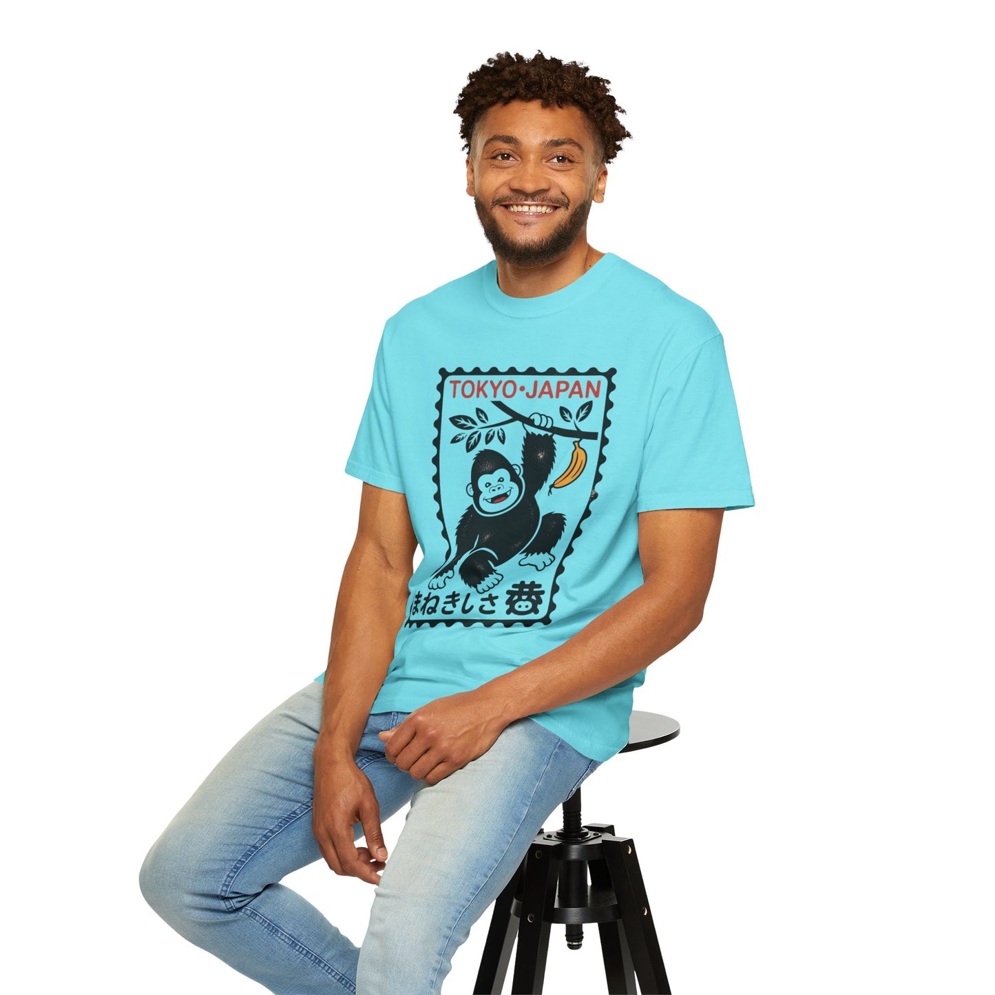 Tokyo Banana Gorilla Tee – Japanese Stamp-Inspired Comfort Colors T-Shirt