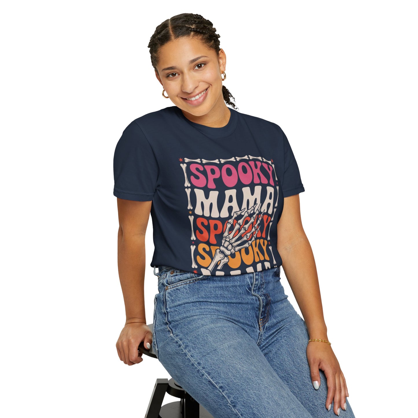 Spooky Mama Tee – Retro Halloween Skeleton Shirt