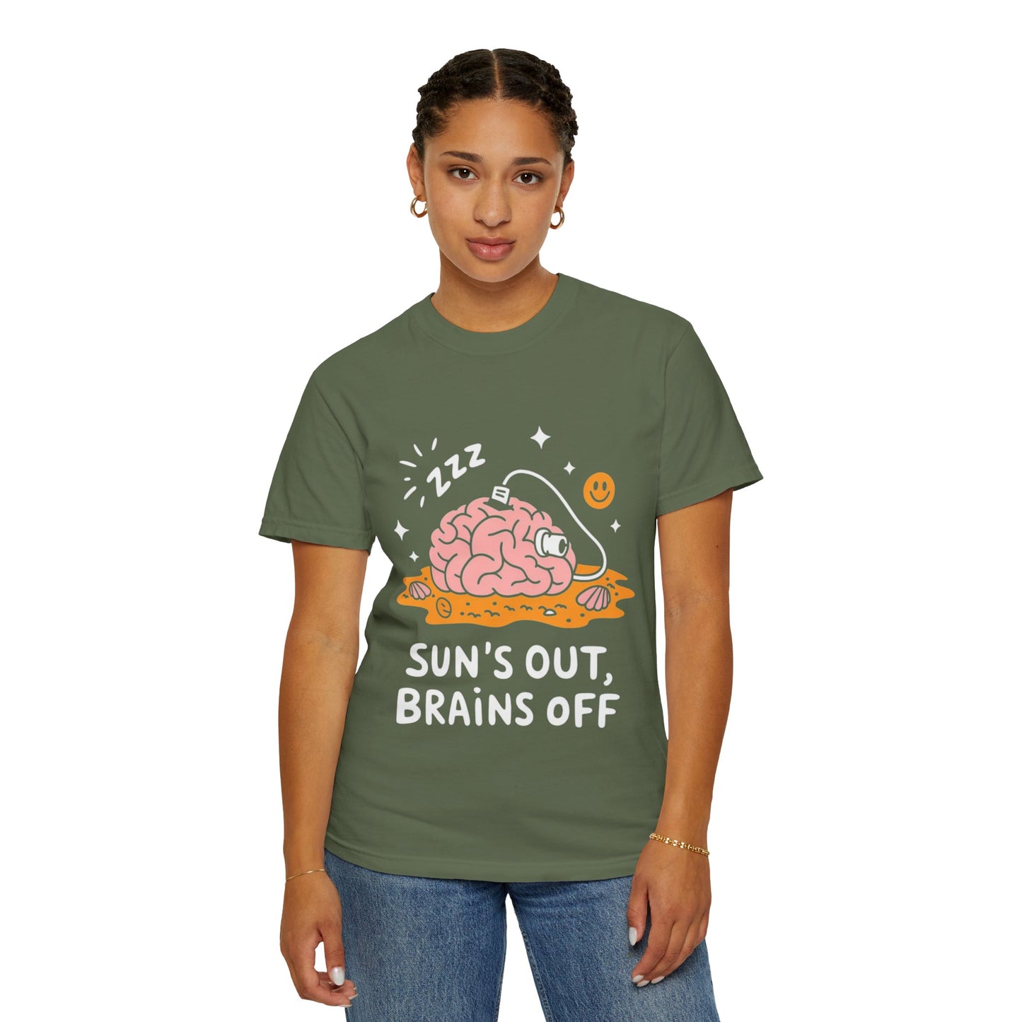 Sun’s Out, Brains Off Tee – Funny Summer Beach Brain Shirt