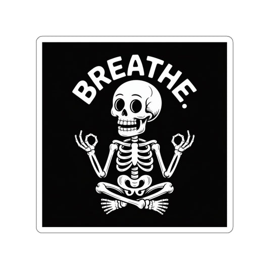 Breathe Skeleton Yoga Sticker – Die-Cut Vinyl Sticker