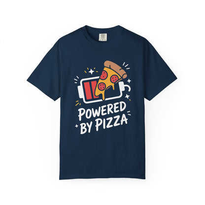 Comfort Colors Unisex Garment-Dyed T-Shirt | “Powered by Pizza” Funny Pizza Lover Graphic Tee