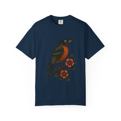 Robin & Wildflower Tattoo Tee – Comfort Colors Unisex Garment-Dyed T-Shirt